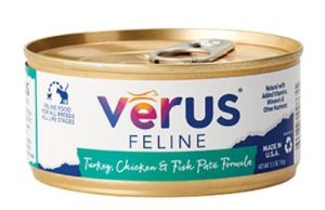 5.5OZ VeRUS TURKEY, CHICKEN, & FISH WET CAT FOOD (24/CASE)