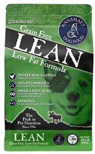 25LB ANNAMAET GRAIN FREE LEAN LOW FAT DRY DOG FOOD