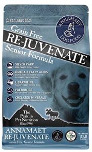 12LB ANNAMAET GRAIN FREE RE-JUVENATE SENIOR FORMULA DRY DOG FOOD