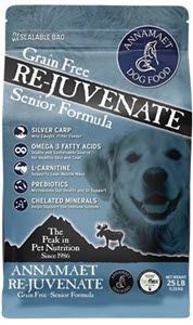 25LB ANNAMAET GRAIN FREE RE-JUVENATE SENIOR FORMULA DRY DOG FOOD