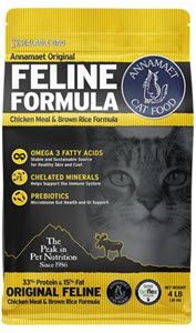 4LB ANNAMAET ORIGINAL FELINE FORMULA CHICKEN MEAL & BROWN RICE DRY CAT FOOD