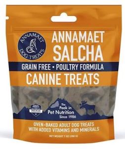 7oz ANNAMAET GRAIN FREE SALCHA POULTRY FORMULA DOG TREATS