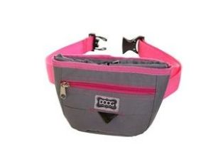 Doog Good Dog Treat & Training Pouch, Gray & Pink