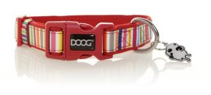Doog Medium Red Striped Neoprene Collar