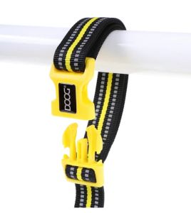 Doog Clip-it Black and Yellow Reflective Neoprene Lead