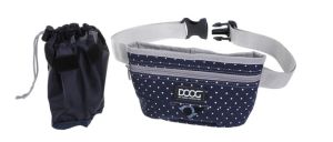 Doog Good Dog Treat & Training Pouch, Navy w/Polka Dots