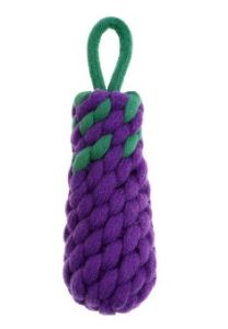 Country Tails Eggplant Wool Rope Natural Chew Toy