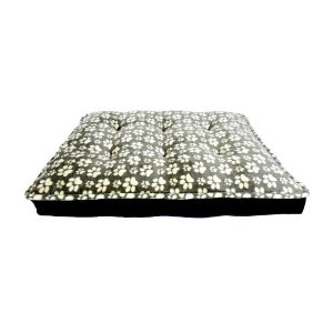 32" X 24" X 6" CHARCOAL/BLACK PAW PRINT BELLA DOG BED