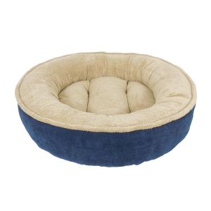 27" X 27" X 7.5" NAVY/TAN MAGGIE DONUT DOG BED